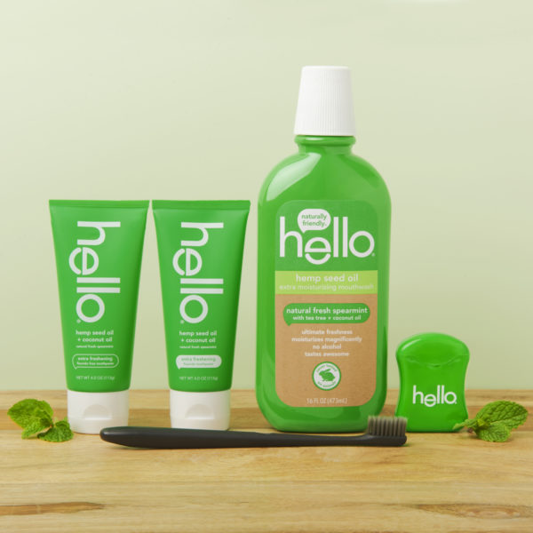 hello Mouthwash - hemp seed oil, Spearmint, 16 oz.