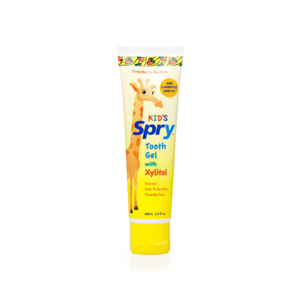 Spry Kid's Xylitol Gel Toothpaste Fluoride-Free - Strawberry Banana, 2-pack