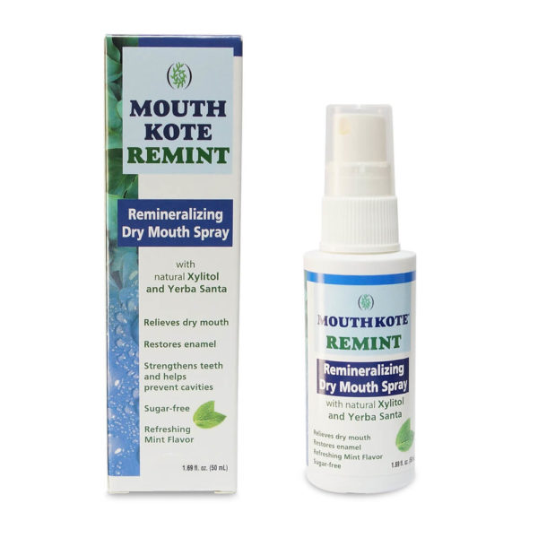 Mouth Kote Remint Remineralizing Dry Mouth Spray in single packaging