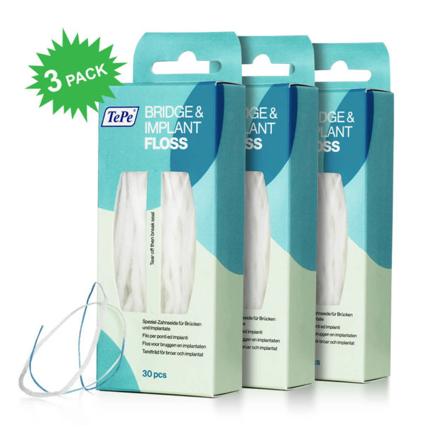 TePe Bridge and Implant Floss for cleaning dental implants, bridges and braces