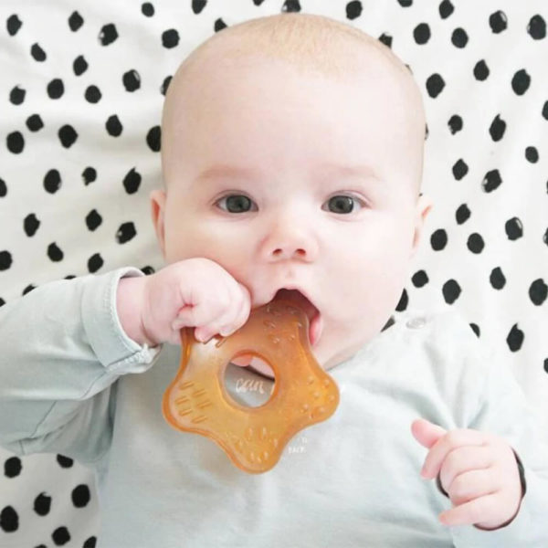 Natursutten Natural Rubber Teether Toy safe and gentle on baby's gums