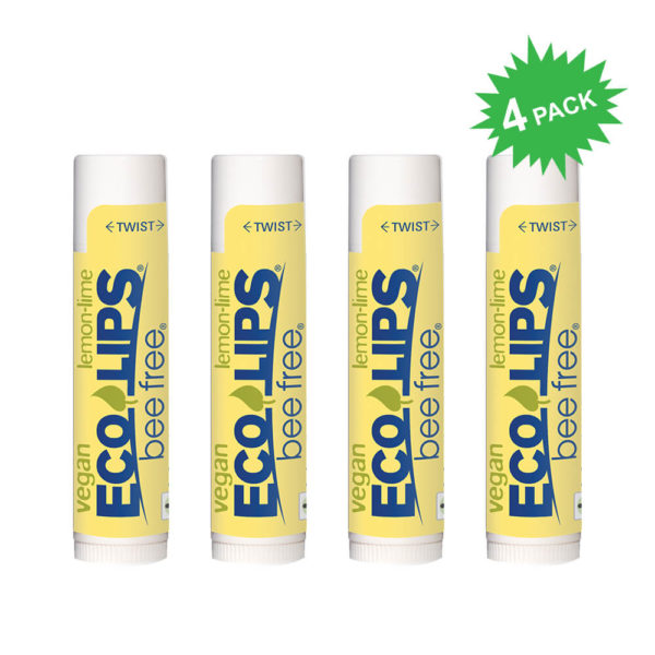 Eco Lips Bee Free Vegan Lemon Lime Lip Balm in 4 Pack