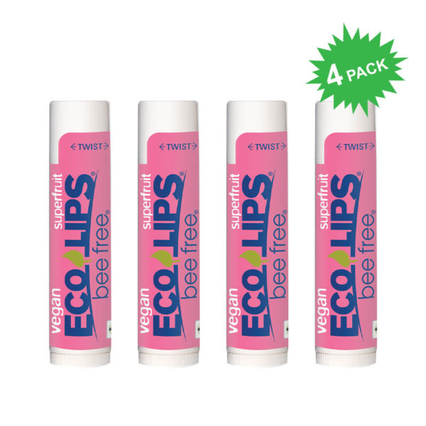 Eco Lips Bee Free Vegan Superfruit Lip Balm in 4 Pack