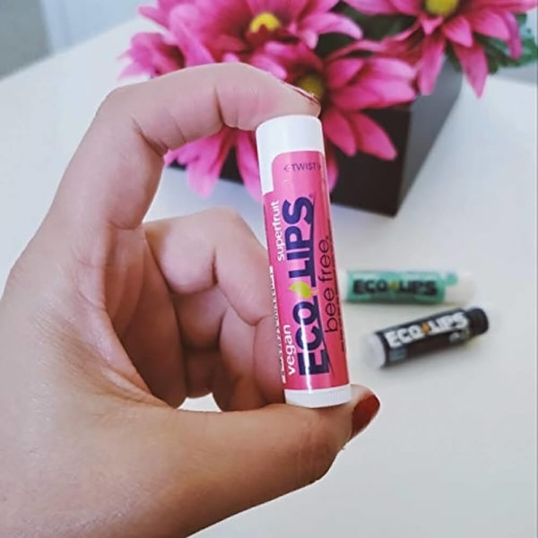 Eco Lips Bee Free Vegan Superfruit Lip Balm life size