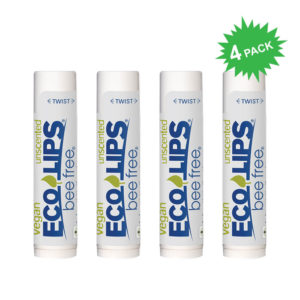 Eco Lips Bee Free Vegan Unscented Lip Balm in 4 Pack