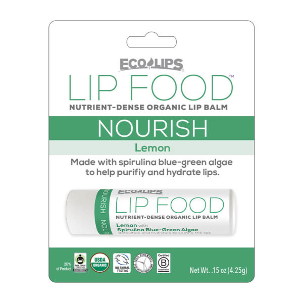 Eco Lips Lip Food - Nourish Lemon Lip Balm with Packaging