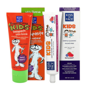 Kiss My Face Kids Berry Smart Gel Toothpaste with and without fluoride formula