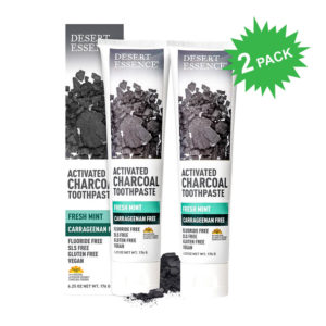 Desert Essence Activated Charcoal Toothpaste in Fresh Mint Flavor Desert Essence Toothpaste Carrageenan-free, Cruelty Free, Fluoride Free, Gluten Free, Made in USA, Natural, No Animal Testing, No Artificial Flavors, Organic, SLS Free, Tea Tree Oil, Toothpaste, Toothpastes & Gels, Vegan