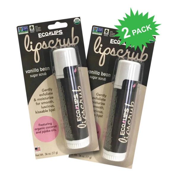 Eco Lips Organic Lip Scrub Stick Vanilla Bean with Packaging