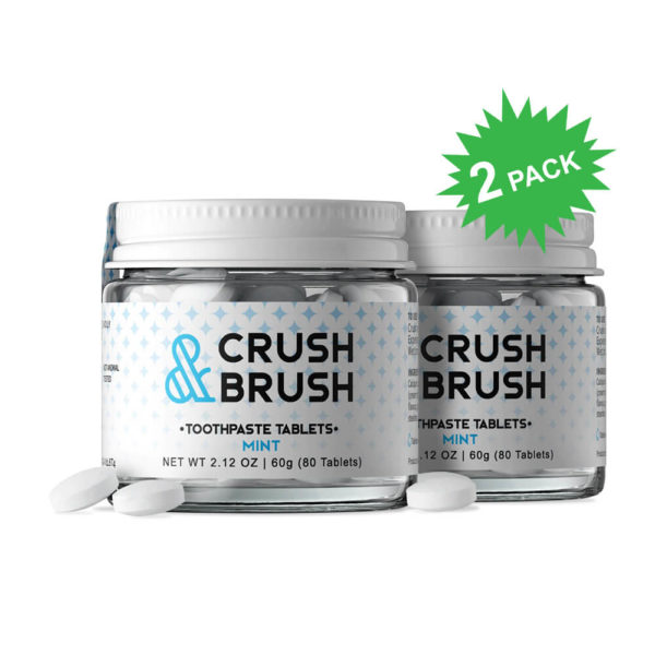 Crush & Brush Toothpaste Tablets Mint Cruelty Free, Eco Product, Fluoride Free, Gluten Free, Natural, No Animal Testing, Toothcare, Toothpastes & Gels, Vegan