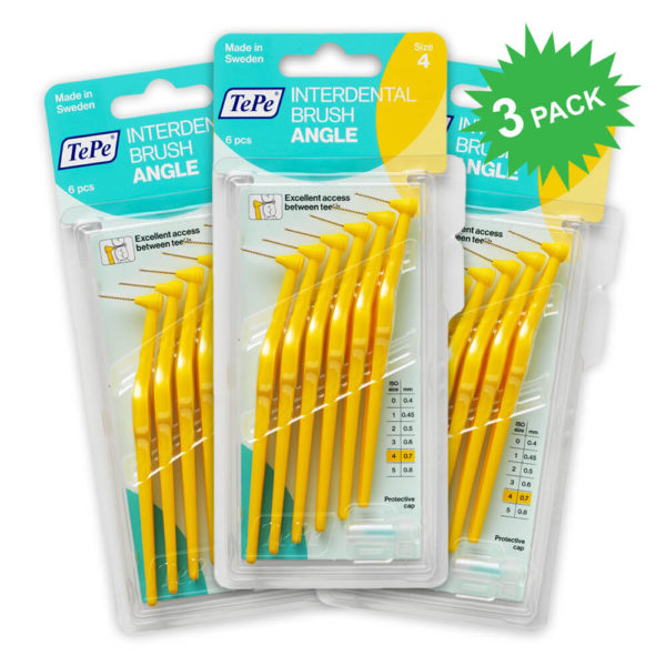 TePe Angle Interdental Brushes yellow color size 0.7mm