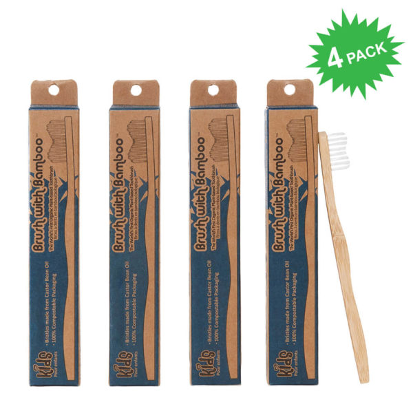 Brush with Bamboo Toothbrush for Kids