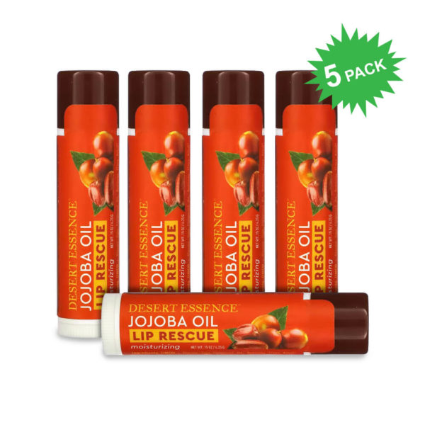 Desert Essence Lip Rescue Jojoba Oil Lip Balm 5 Pack