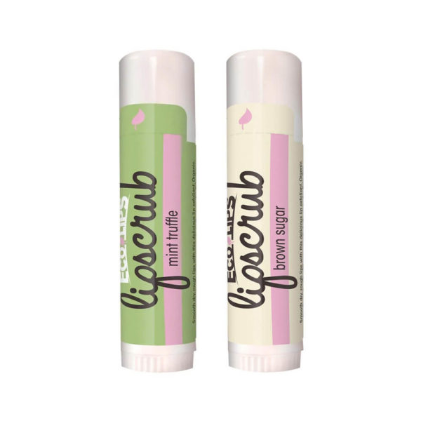 Eco Lips Lip Scrub Sticks in Mint Truffle & Brown Sugar flavor bundle