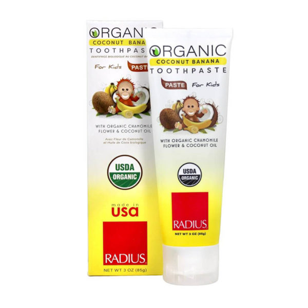 Radius USDA Organic Toothpaste for Kids Coconut Banana Flavor