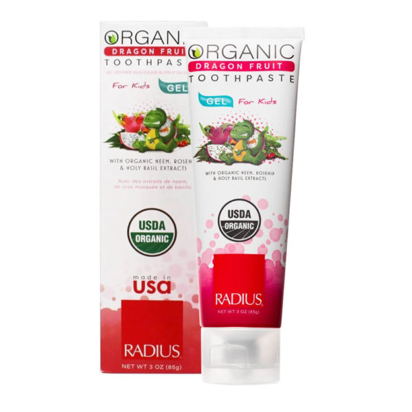 Radius USDA Organic Toothpaste for Kids Dragon Fruit Flavor