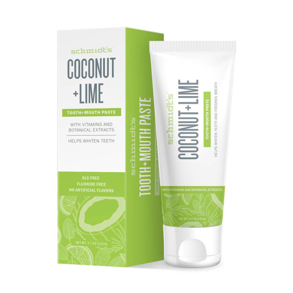 Schmidt's Coconut + Lime Toothpaste with Packaging