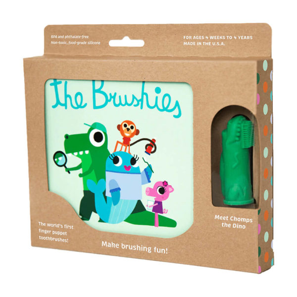 The Brushies Book + Chomps the Dino Toothbrush box set