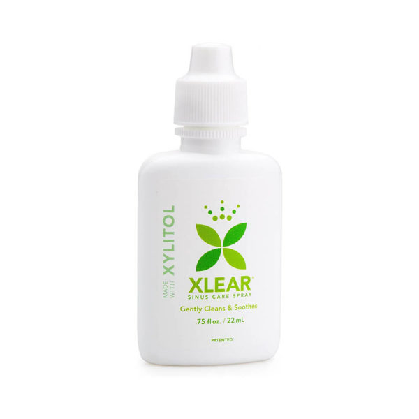 Xlear Natural Saline Nasal Spray with Xylitol 0.75oz bottle label