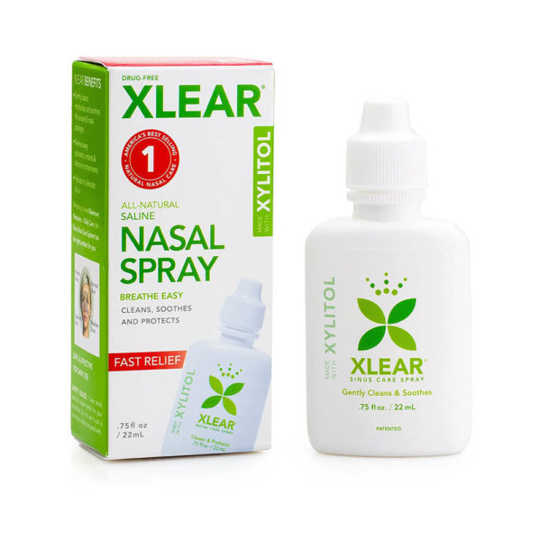 Xlear Natural Saline Nasal Spray with Xylitol 0.75oz Box Label