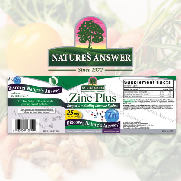 Nature's Answer Zinc Plus Capsules, Vegan, 60 pieces - Image 2