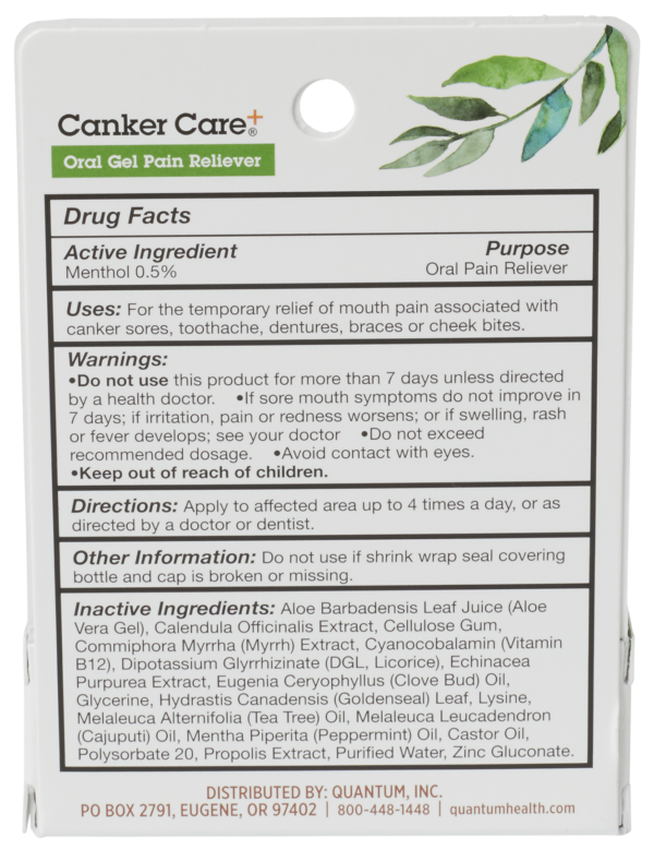 Quantum Health Canker Care+ Oral Gel, 0.33 oz tube - Image 2