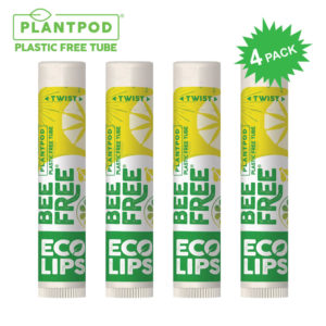 New Eco Lips Bee Free Vegan Lemon Lime Lip Balm in 4 Pack