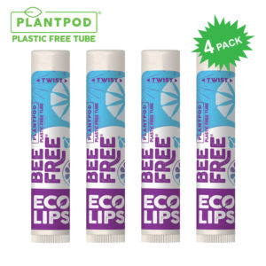 New Eco Lips Bee Free Vegan Unflavored Lip Balm in 4 Pack