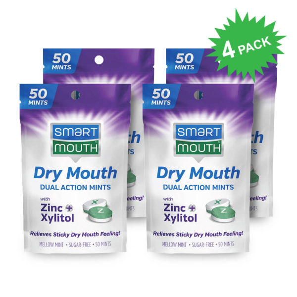 SmartMouth™ Dry Mouth Dual-Action Mints with Zinc and Xylitol (4-Pack)