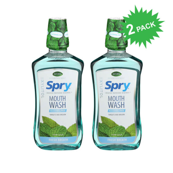 Spry Alcohol Free Mouthwash in Mountain Mint Flavor