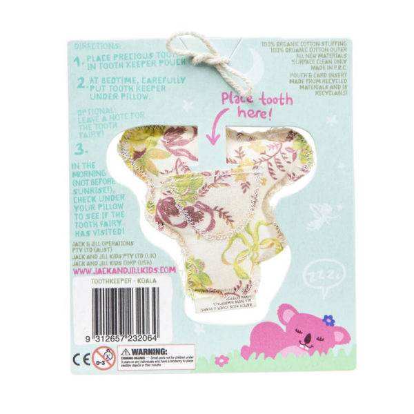 Jack N' Jill Tooth Keeper (Koala) back label