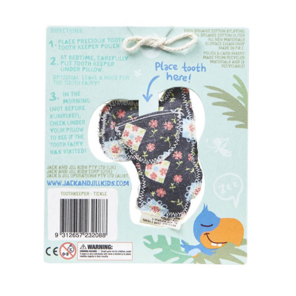 Jack N' Jill Tooth Keeper (Tickle Parrot) back label