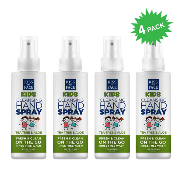 Kiss My Face Kids Cleansing Hand Spray sold in 4 pack 2 ounce bottles