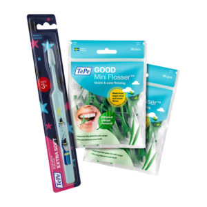 TePe Kids Daily Care Kit: TePe Toothbrush with TePe GOOD Mini Floss