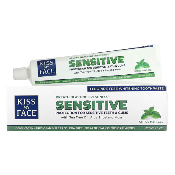 Kiss My Face Sensitive Citrus Mint Gel Toothpaste Tube