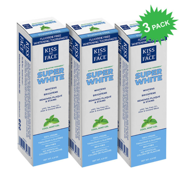 Kiss My Face Super White Cool Mint Gel Toothpaste 3-Pack