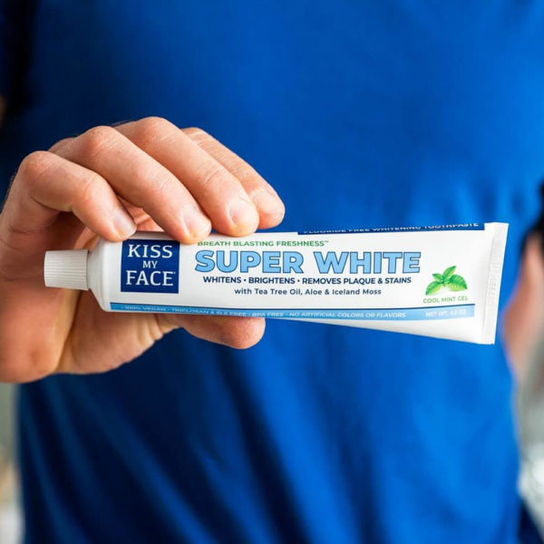 Kiss My Face Super White Cool Mint Gel Toothpaste Tube