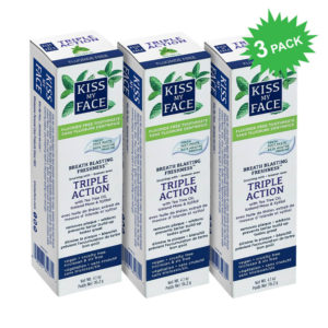 Kiss My Face Triple Action Herbal Mint Gel Toothpaste 3-Pack