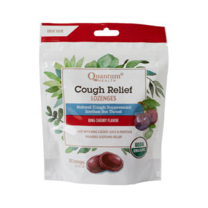 Quantum Health Organic Cough Relief Lozenges Bing Cherry Flavor