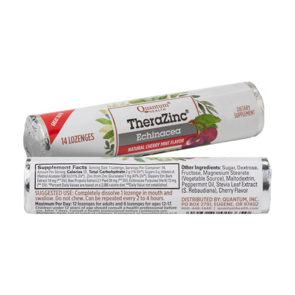 Quantum Health TheraZinc Echinacea Cherry Mint Lozenges