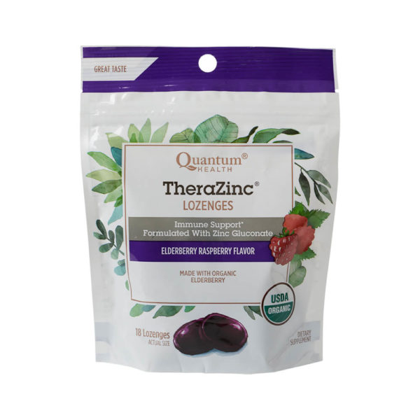 Quantum Health TheraZinc Lozenges in Elderberry Raspberry Flavor