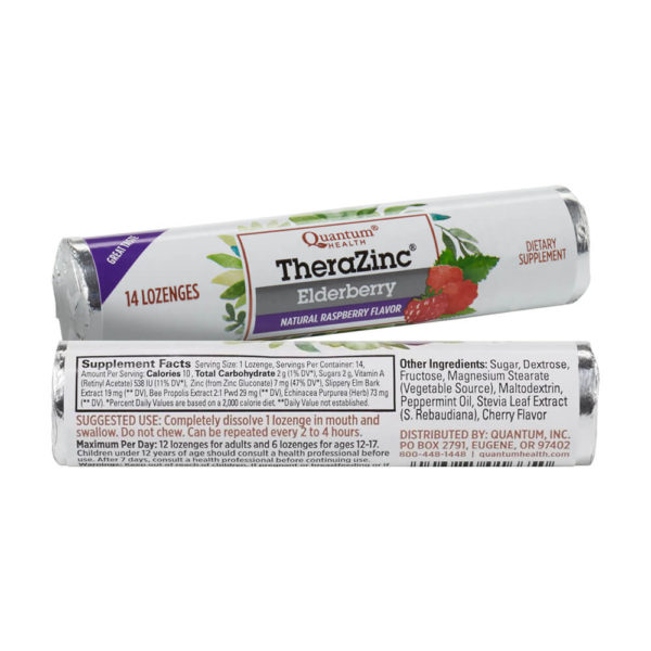 Quantum Health TheraZinc Elderberry Raspberry Lozenges