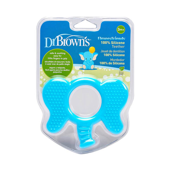 Dr. Brown's Flexees Friends 100% Silicone Teether (Elephant Design)