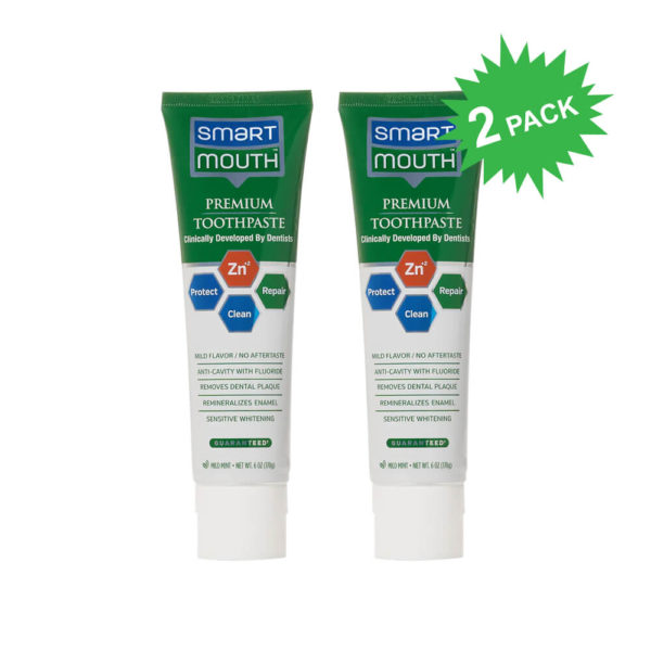 SmartMouth Premium Toothpaste Mild Mint 6oz (2-Pack)