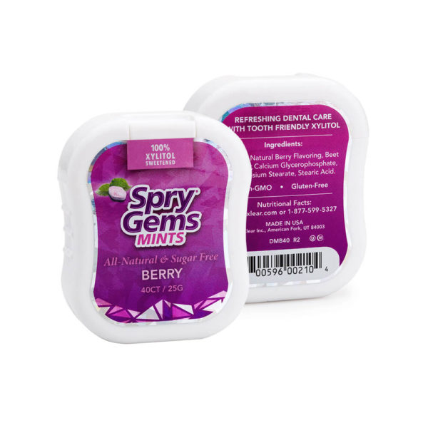 Spry Gems Berry Flavor Front and Back.