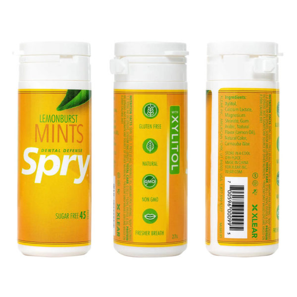 Spry Dental Defense Sugar Free Lemonburst Mints Nutrition Facts and Ingredients